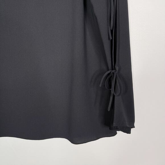 Aritzia Wilfred Small S Gray Pozzi Open Tie Sleeve Blouse Long Sleeve Top - Picture 4 of 9